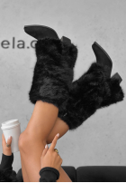 Botine z futerkiem White Angels negre