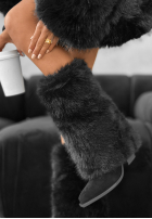 Botine z futerkiem White Angels negre