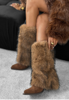 Botine z futerkiem White Angels camel