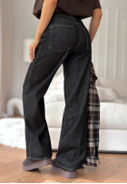 Pantaloni din denim straight Red Flag gri închis