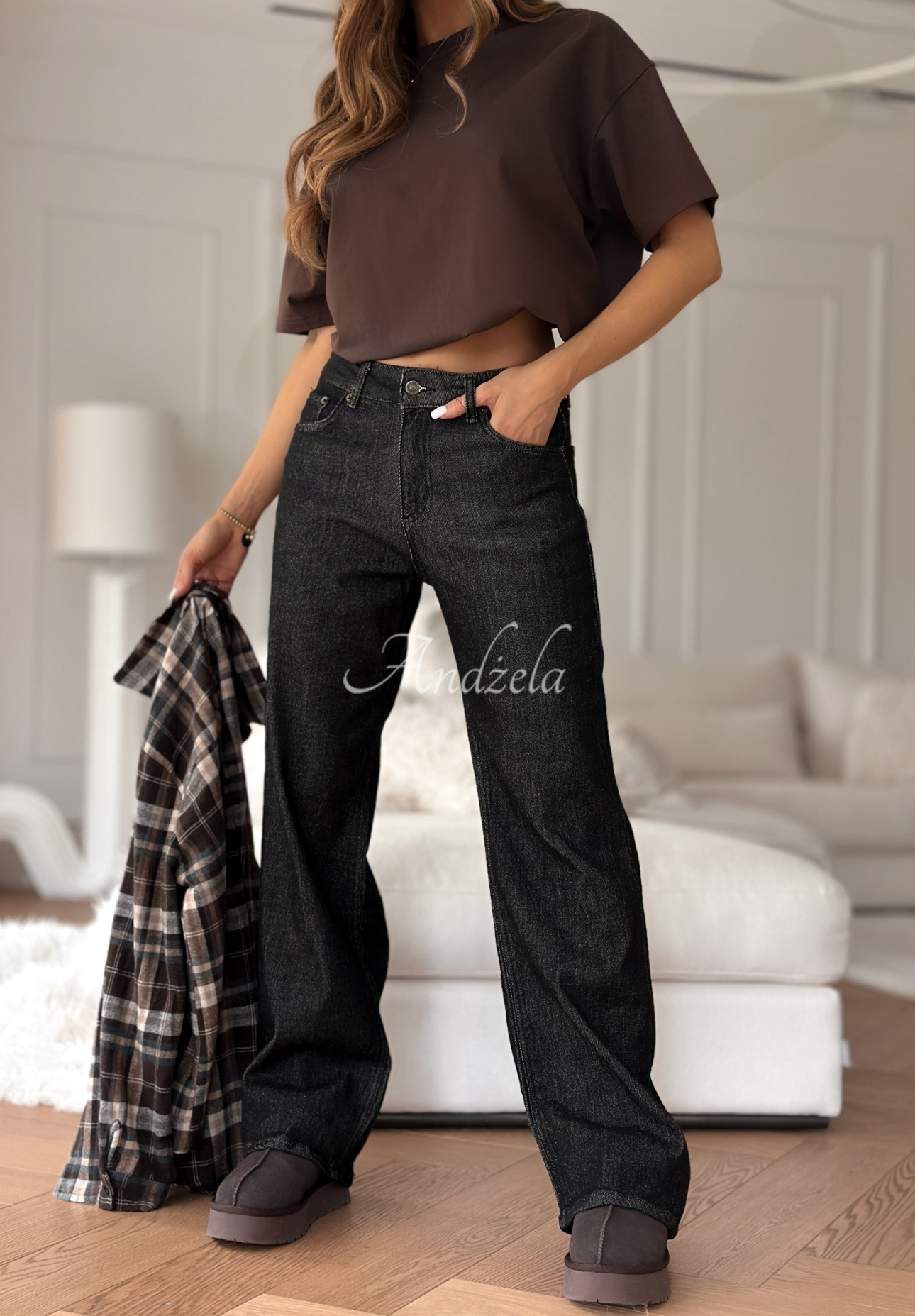 Blugi wide leg Red Flag