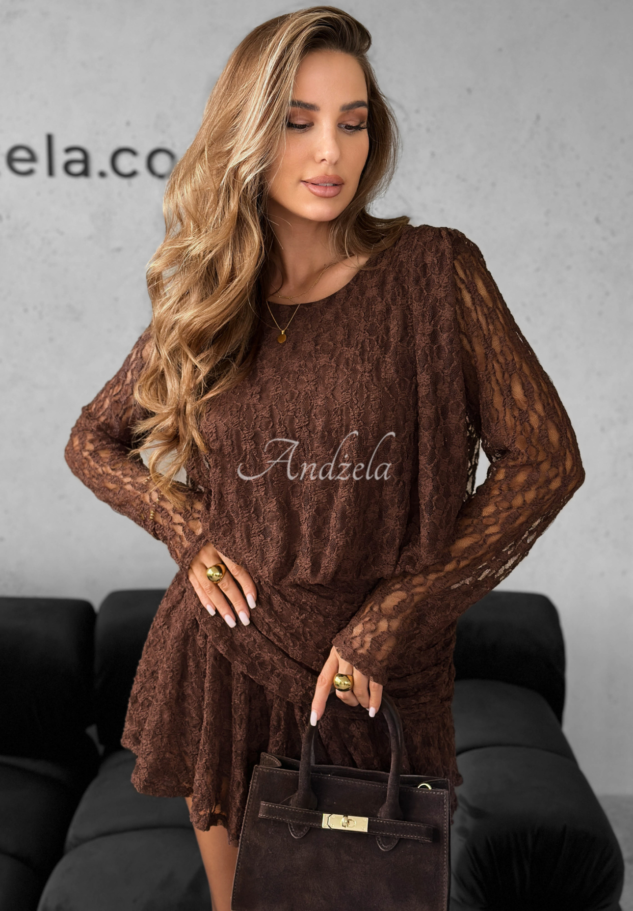 Rochie din dantelă cu volănașe What We Had