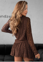 Koronkowa Rochie z falbankami What We Had ciocolatie