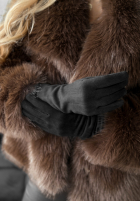 Lungi zamszowe Mănuși Long December negre