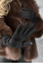 Lungi zamszowe Mănuși Long December negre