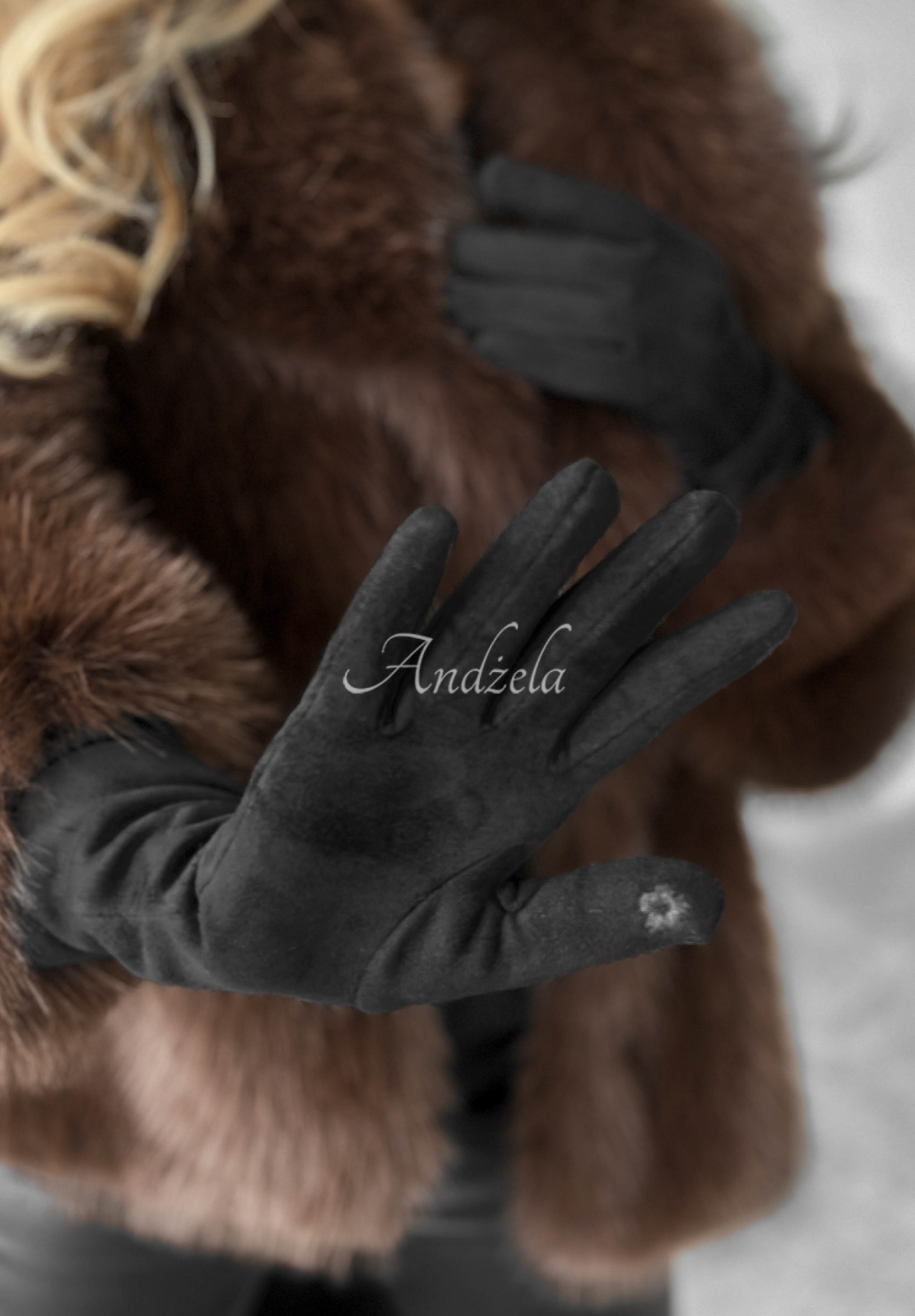 Mănuși lungi din piele întoarsă Long December