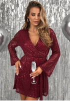 Krótki cekinowy Salopetă Star Is Shining burgundowy