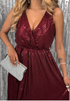 Cekinowa Rochie maxi Red Carpet Moment burgundowa