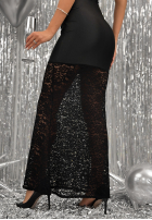 Dopasowana Rochie z koronką Cinderella Moment negru