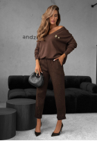 Pantaloni z paskiem Unlock Your Potential ciocolatii