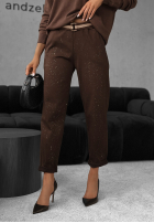 Pantaloni z paskiem Unlock Your Potential ciocolatii