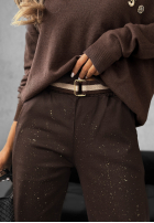 Pantaloni z paskiem Unlock Your Potential ciocolatii