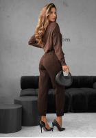 Pantaloni z paskiem Unlock Your Potential ciocolatii
