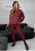 Compleu de trening Hanorac i Pantaloni Inside Out burgundowy