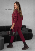Compleu de trening Hanorac i Pantaloni Inside Out burgundowy