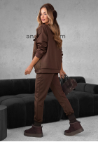 Compleu de trening Hanorac i Pantaloni Inside Out ciocolatiu