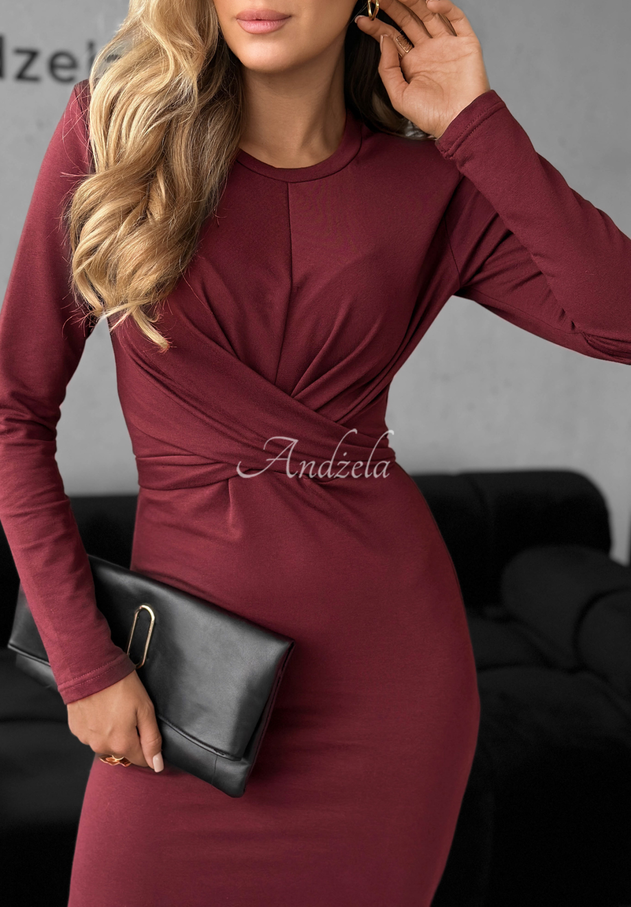 Rochie midi din bumbac First Moven cu legare