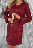 Cekinowa Rochie mini From The Sky burgundowa