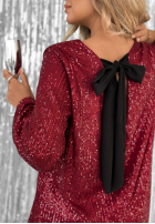 Cekinowa Rochie mini From The Sky burgundowa