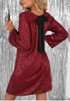 Cekinowa Rochie mini From The Sky burgundowa