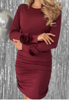 Rochie mini z marszczeniem Private Party burgundowa