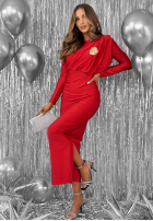 Dopasowana Rochie z marszczeniami Night Of The Year roșie