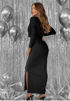 Dopasowana Rochie z marszczeniami Night Of The Year negru