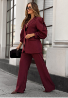 Compleu Sacou i Pantaloni Too Late To Ask burgundowy