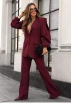 Compleu Sacou i Pantaloni Too Late To Ask burgundowy