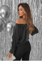 Błyszcząca Rochie oversize Hot Topic argintiu