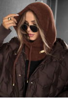 Fular circular z kapturem balaclava Long Nights ciocolatiu