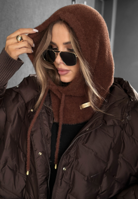 Guler cu glugă din material cu alpaca Long Nights