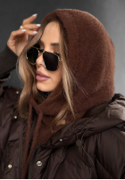 Fular circular z kapturem balaclava Long Nights ciocolatiu