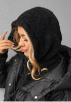 Fular circular z kapturem balaclava Long Nights negru