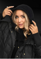 Fular circular z kapturem balaclava Long Nights negru
