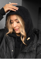 Fular circular z kapturem balaclava Long Nights negru