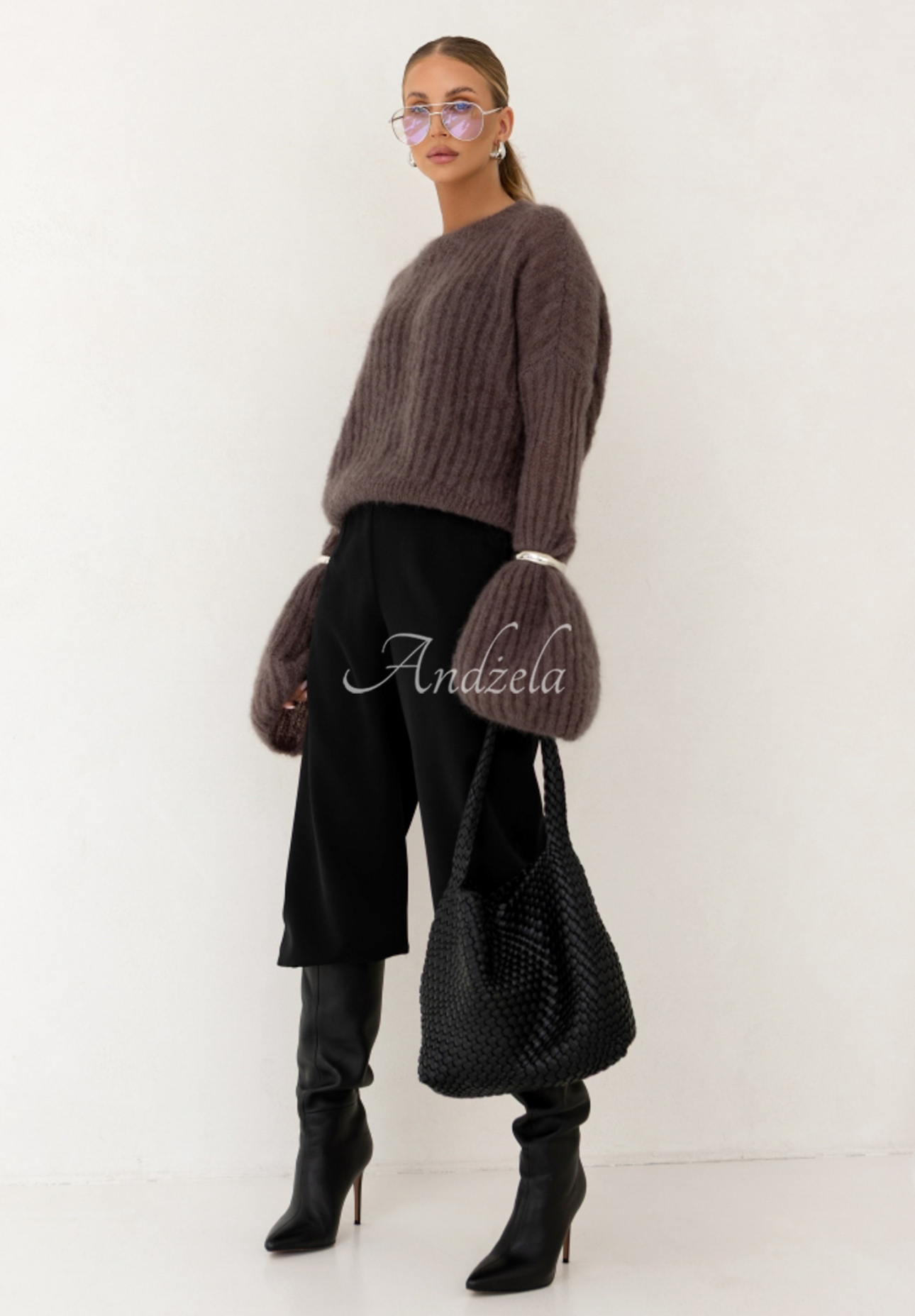 Pulover de mohair Cocomore Cloudly cu mâneci largi