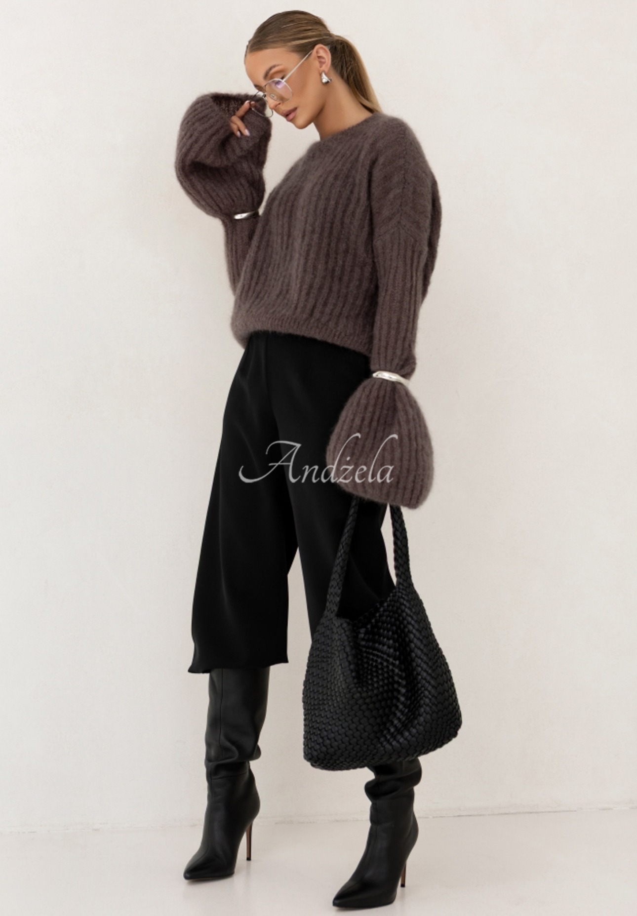 Pulover de mohair Cocomore Cloudly cu mâneci largi