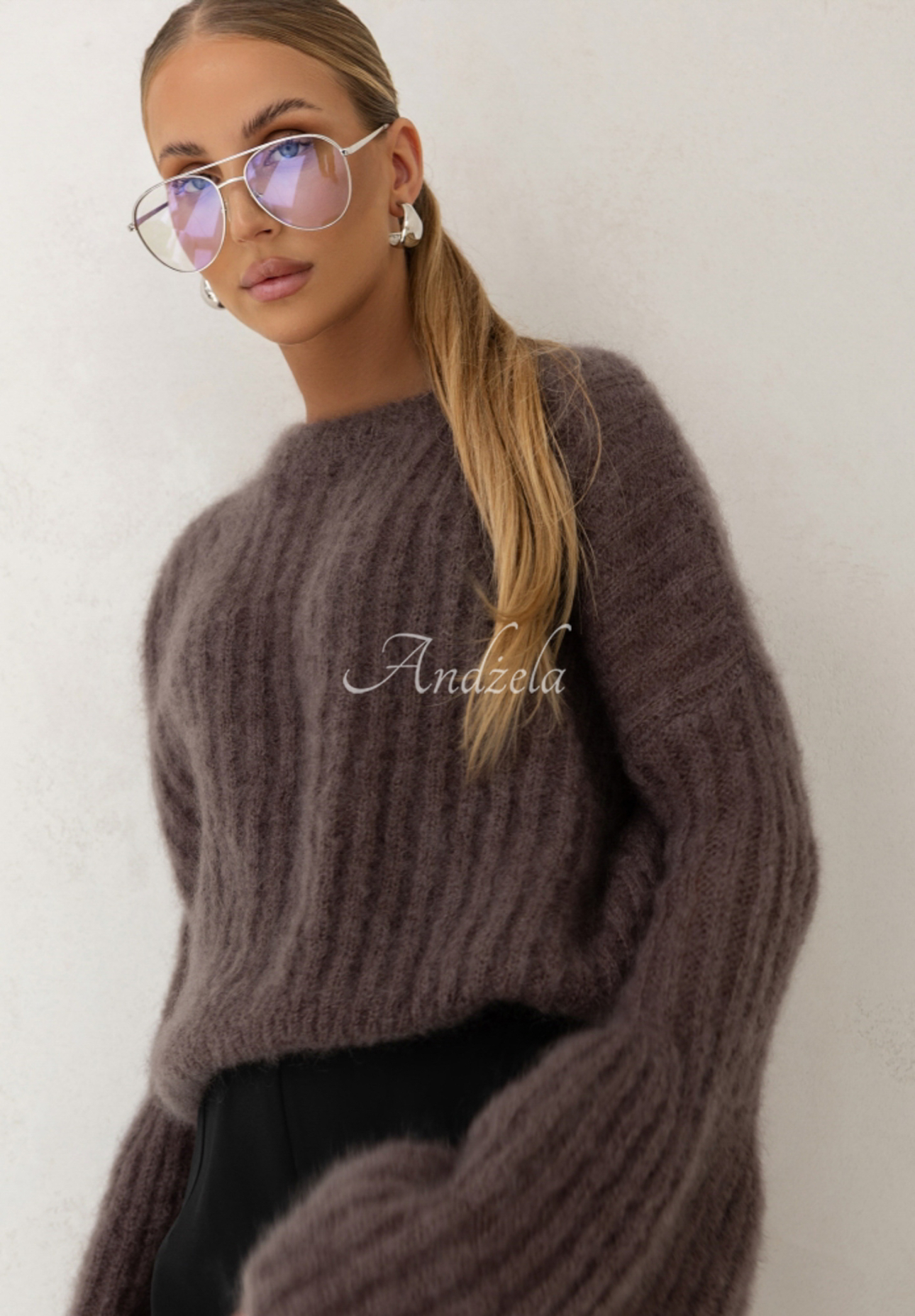 Pulover de mohair Cocomore Cloudly cu mâneci largi