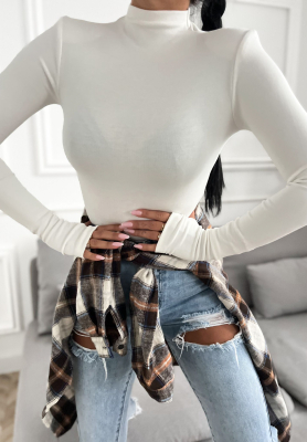 Bluză longsleeve First Of All guler scurt