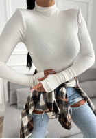 Bluză longsleeve z półgolfem First Of All ecru