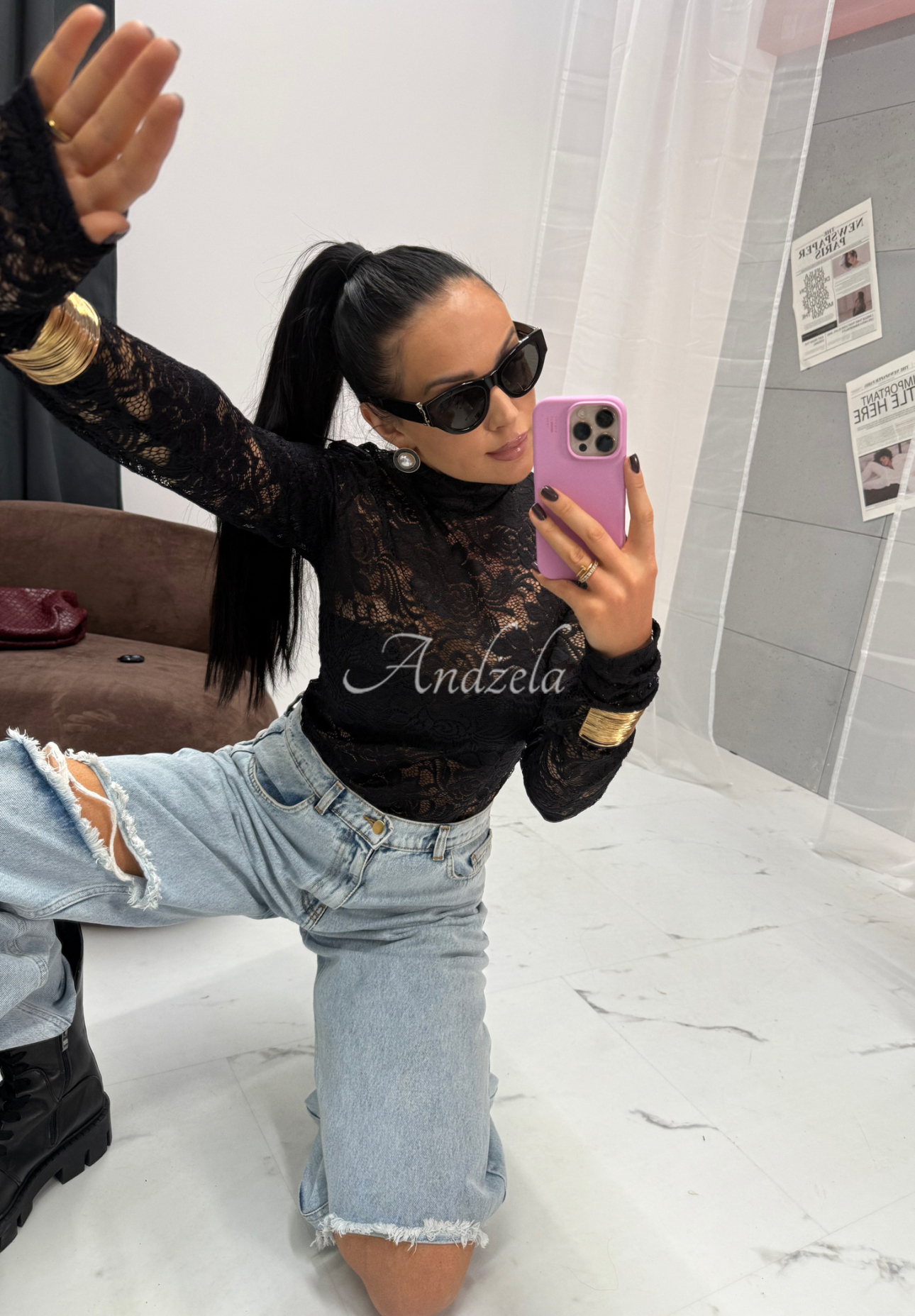 Bluză din dantelă cu viscoză La Milla I&#039;m Yours