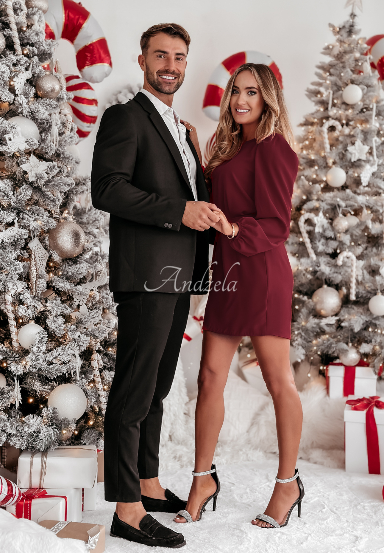 Rochie Crazy About You cu mâneci bufante și cordon