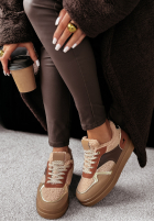 Adidași z kożuszkiem Crispy Fall camel