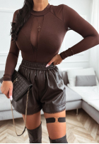 Wiskozowa Bluză z siateczką All Good Things ciocolatie