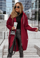 Długa Hanorac z kapturem Peaceful Mind burgundowa