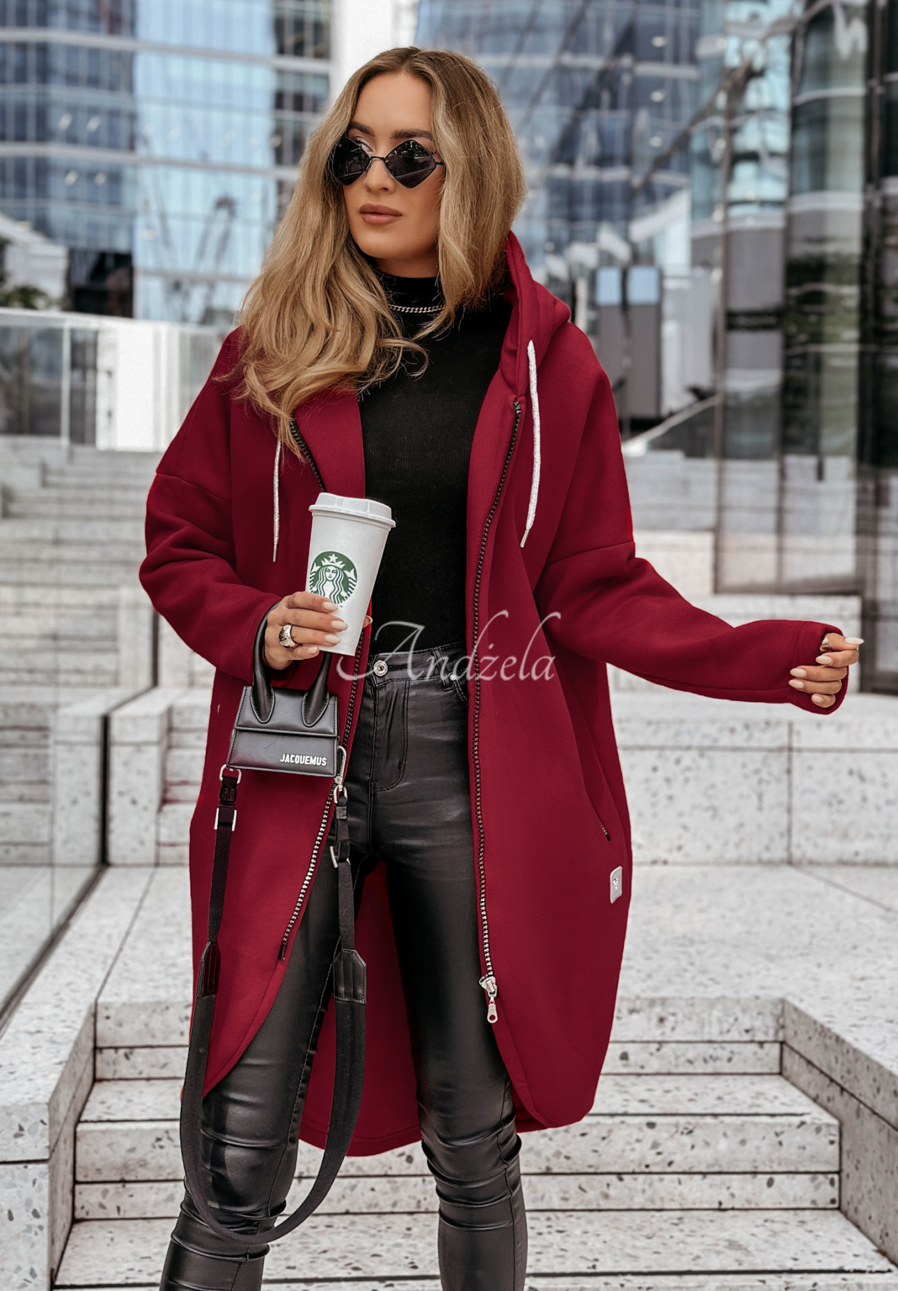 Hanorac lung Peaceful Mind cu glugă