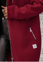 Długa Hanorac z kapturem Peaceful Mind burgundowa