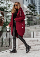 Długa Hanorac z kapturem Peaceful Mind burgundowa