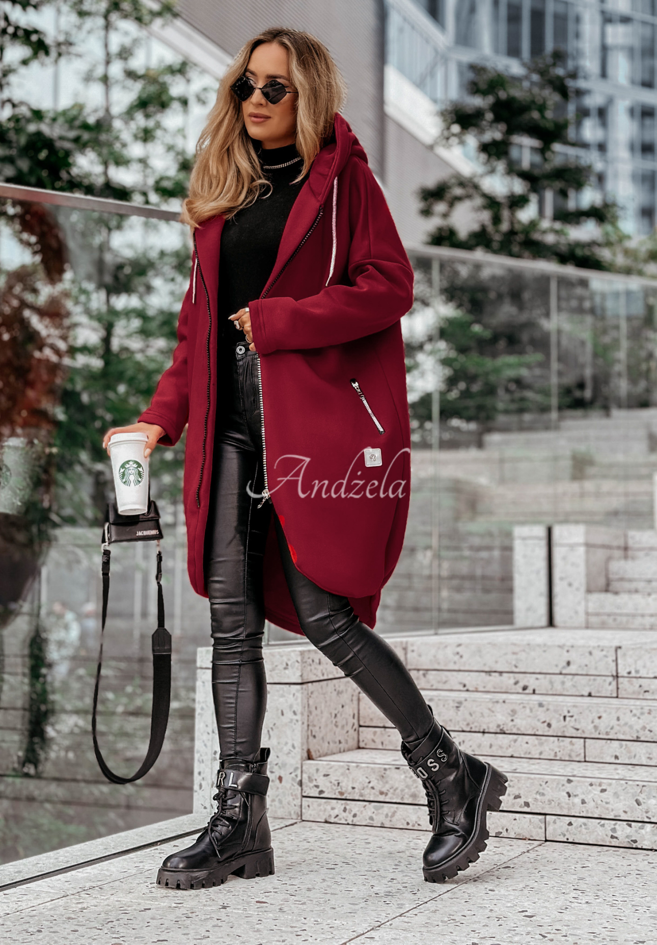 Hanorac lung Peaceful Mind cu glugă